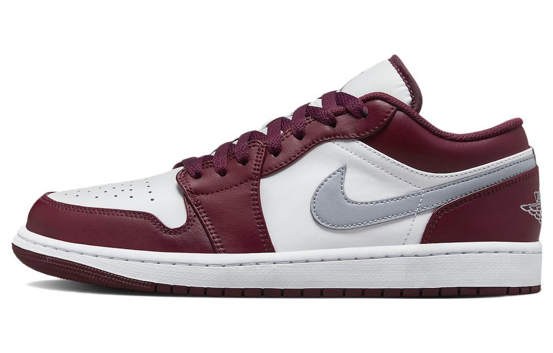 

Кеды унисекс Jordan Air Jordan 1 low bordeaux бордовые 40.5 EU, Бордовый, Air Jordan 1 low bordeaux