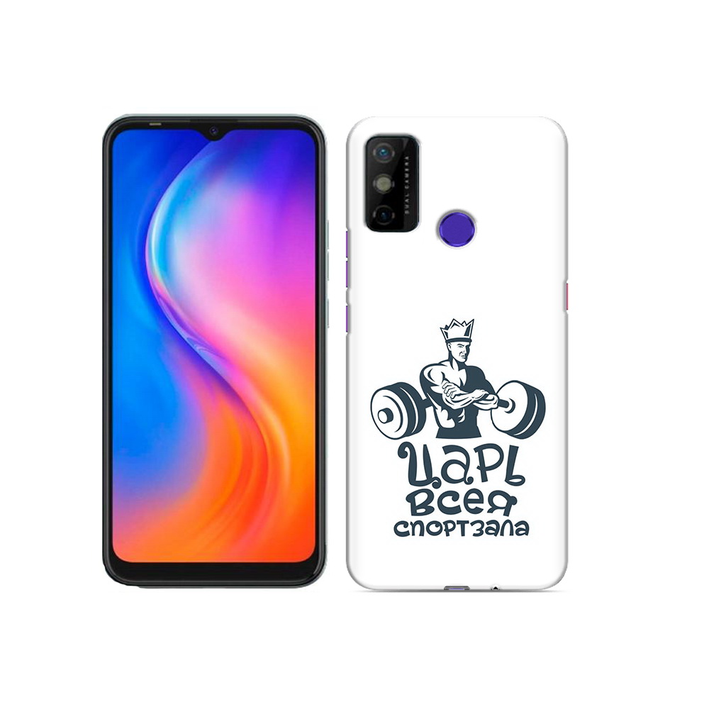 

Чехол MyPads Tocco для Tecno Spark 6 GO бодибилдинг царь спортзала, Прозрачный, Tocco
