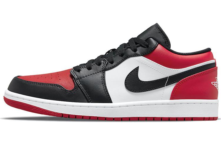 

Кеды унисекс Jordan Air Jordan 1 low bred toe разноцветные 40.5 EU, Разноцветный, Air Jordan 1 low bred toe