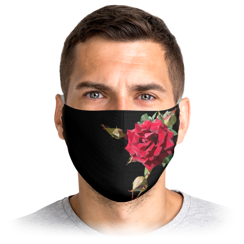 

Многоразовая маска Printio Rose low poly vector красная S, Rose low poly vector