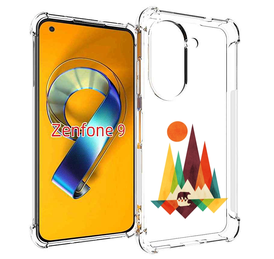 Чехол MyPads нарисованные горы с медведем для Asus Zenfone 9 (AI2202)