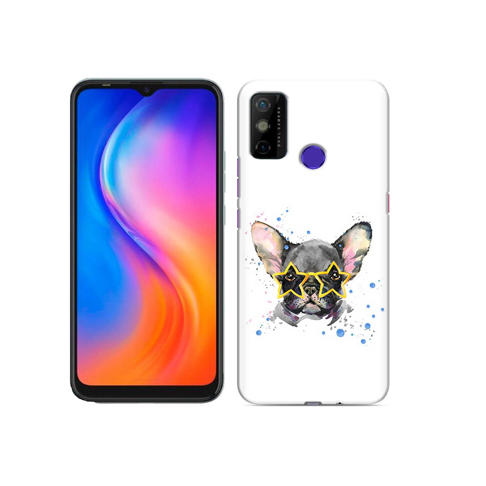 

Чехол MyPads Tocco для Tecno Spark 6 GO буля в очках, Прозрачный, Tocco
