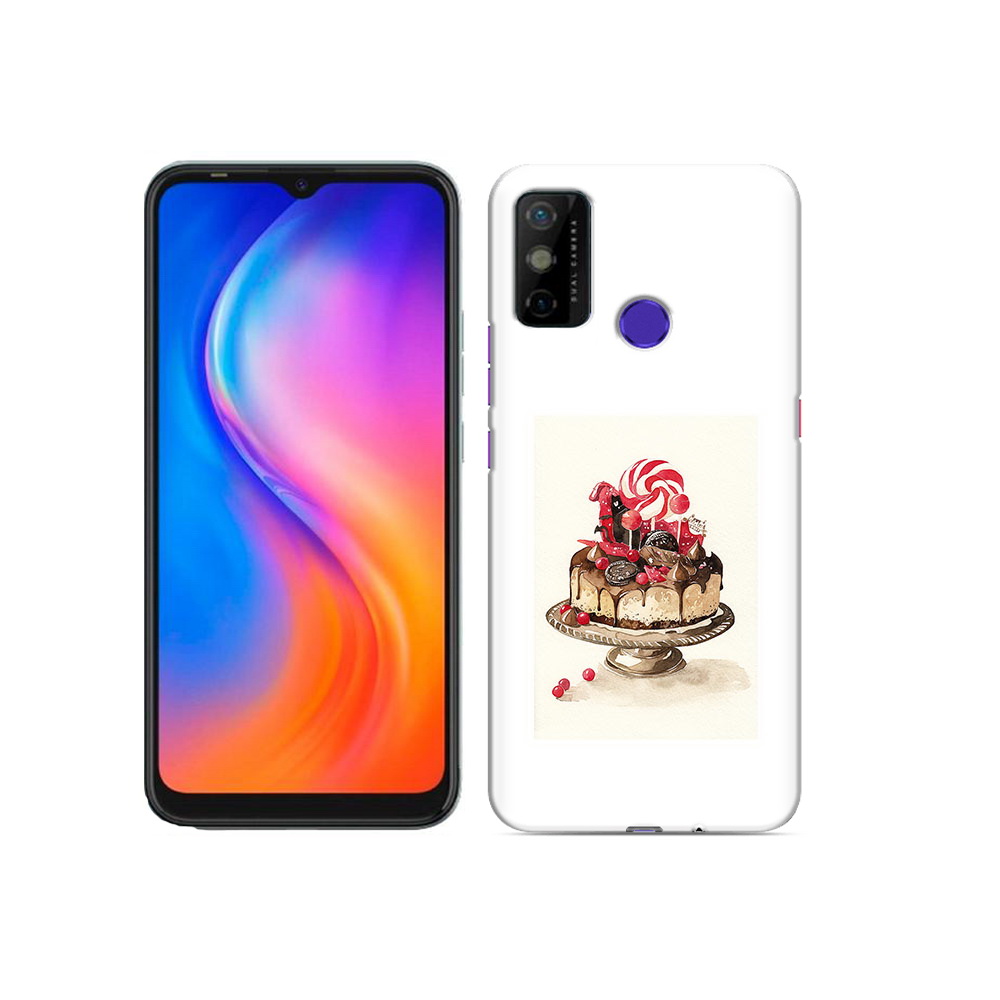 

Чехол MyPads Tocco для Tecno Spark 6 GO вкусный торт, Прозрачный, Tocco