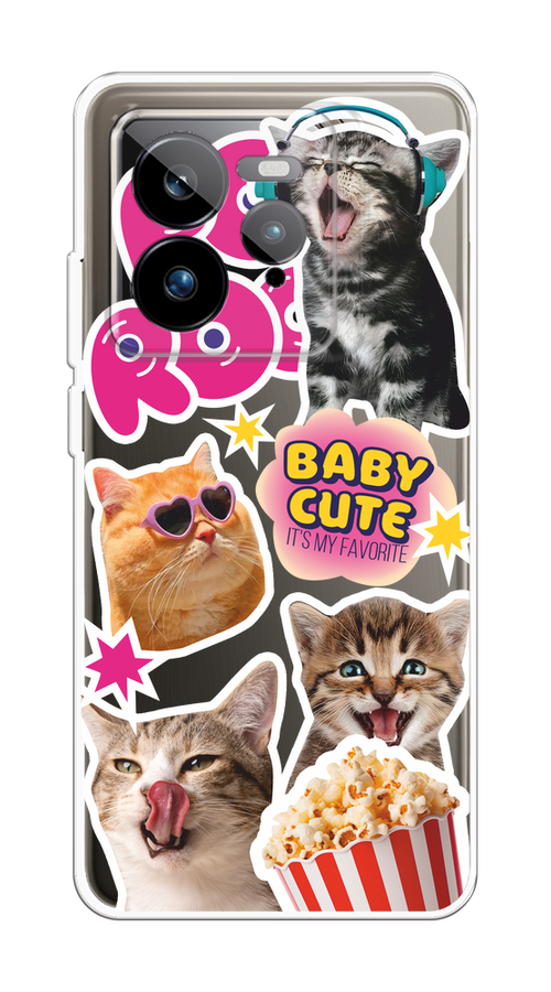 

Чехол на Realme GT 7 Pro "Popcorn cats", Серый;коричневый;розовый, 2518950-1