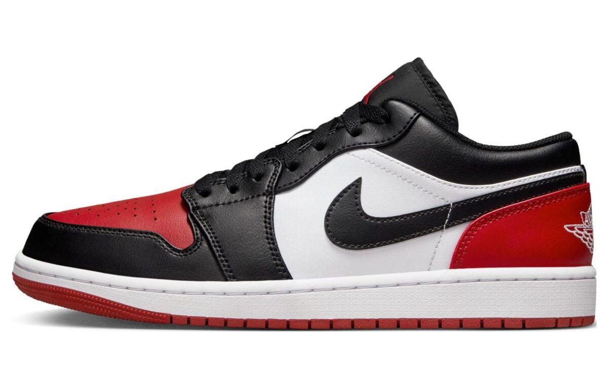 

Кеды унисекс Jordan Air Jordan 1 Low Bred Toe разноцветные 46 EU, Разноцветный, Air Jordan 1 Low Bred Toe