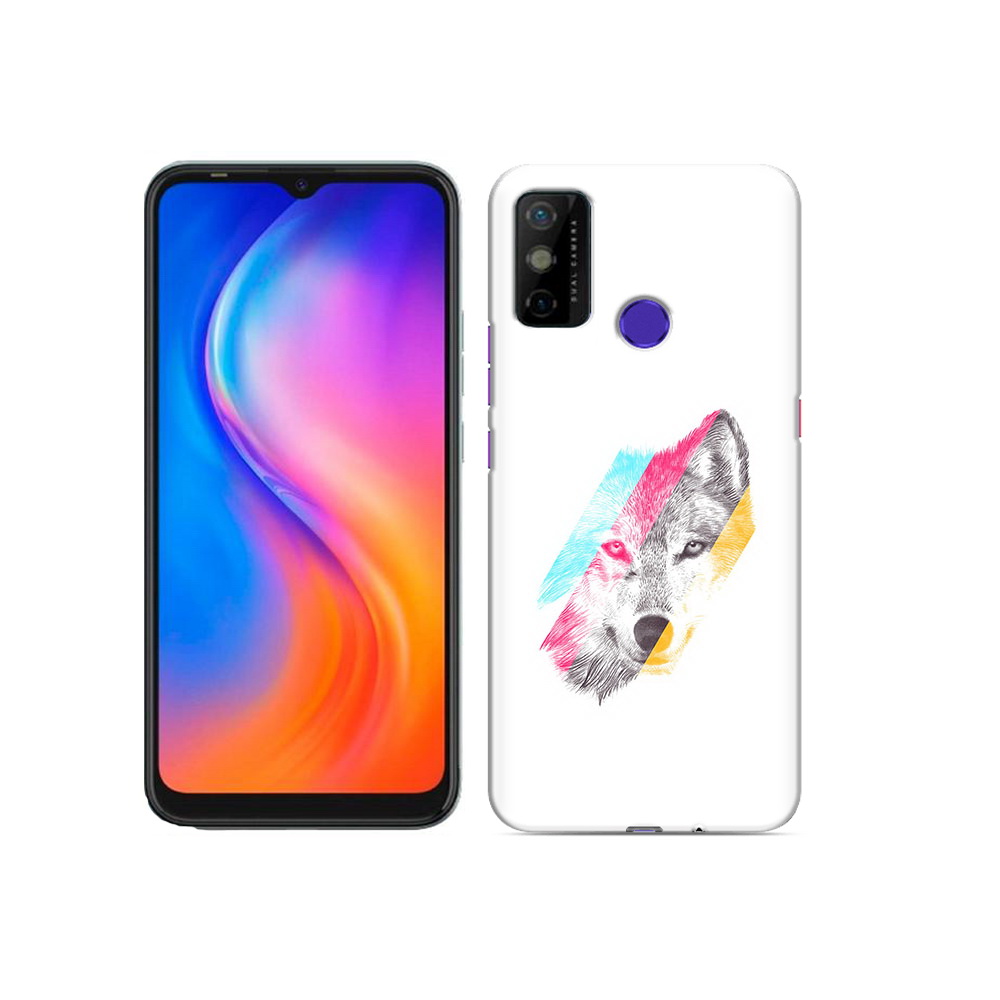 

Чехол MyPads Tocco для Tecno Spark 6 GO волк градиент, Прозрачный, Tocco