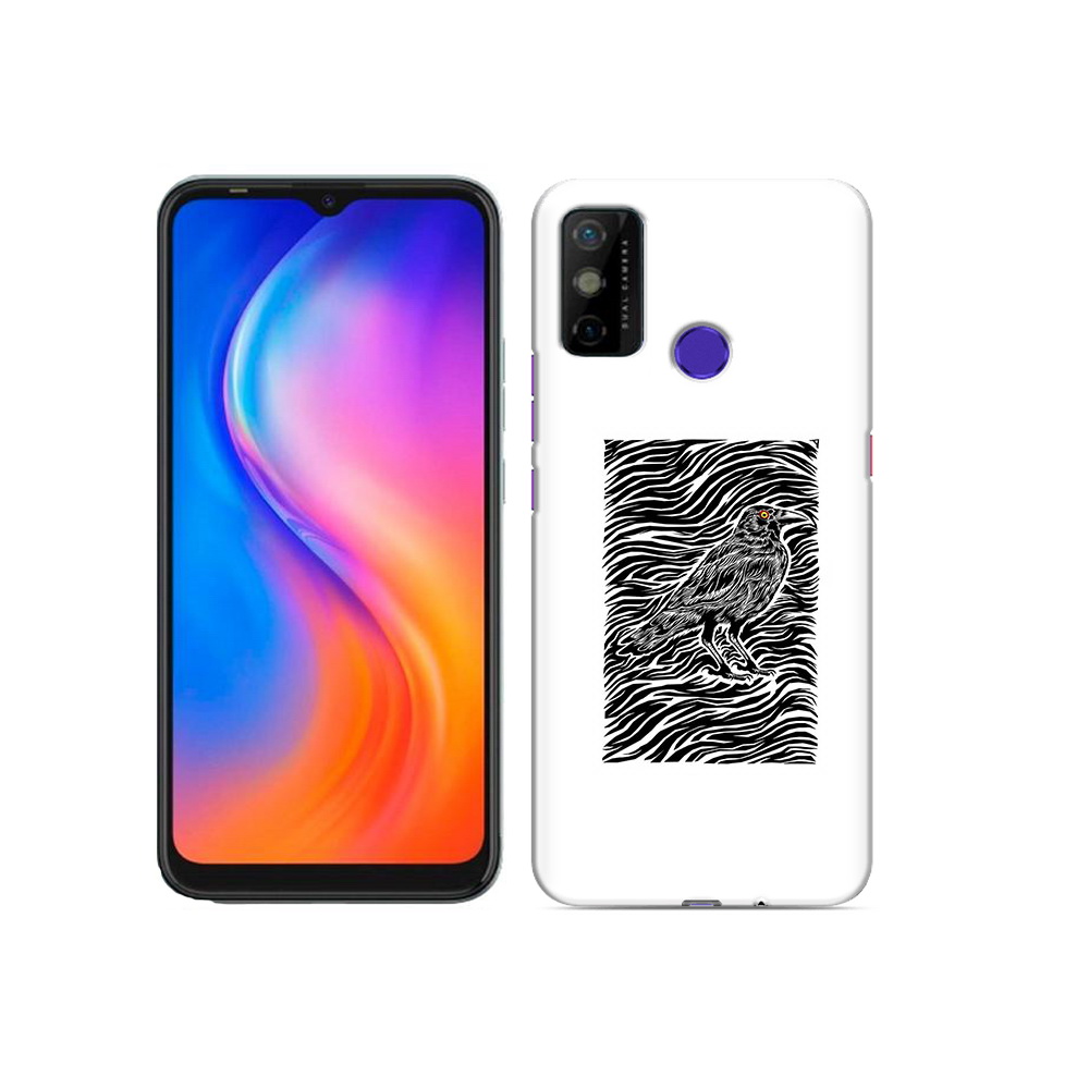 

Чехол MyPads Tocco для Tecno Spark 6 GO ворон в абстракции, Прозрачный, Tocco