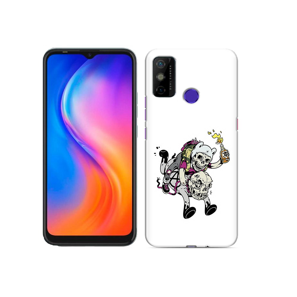 

Чехол MyPads Tocco для Tecno Spark 6 GO время приключений скелеты, Прозрачный, Tocco