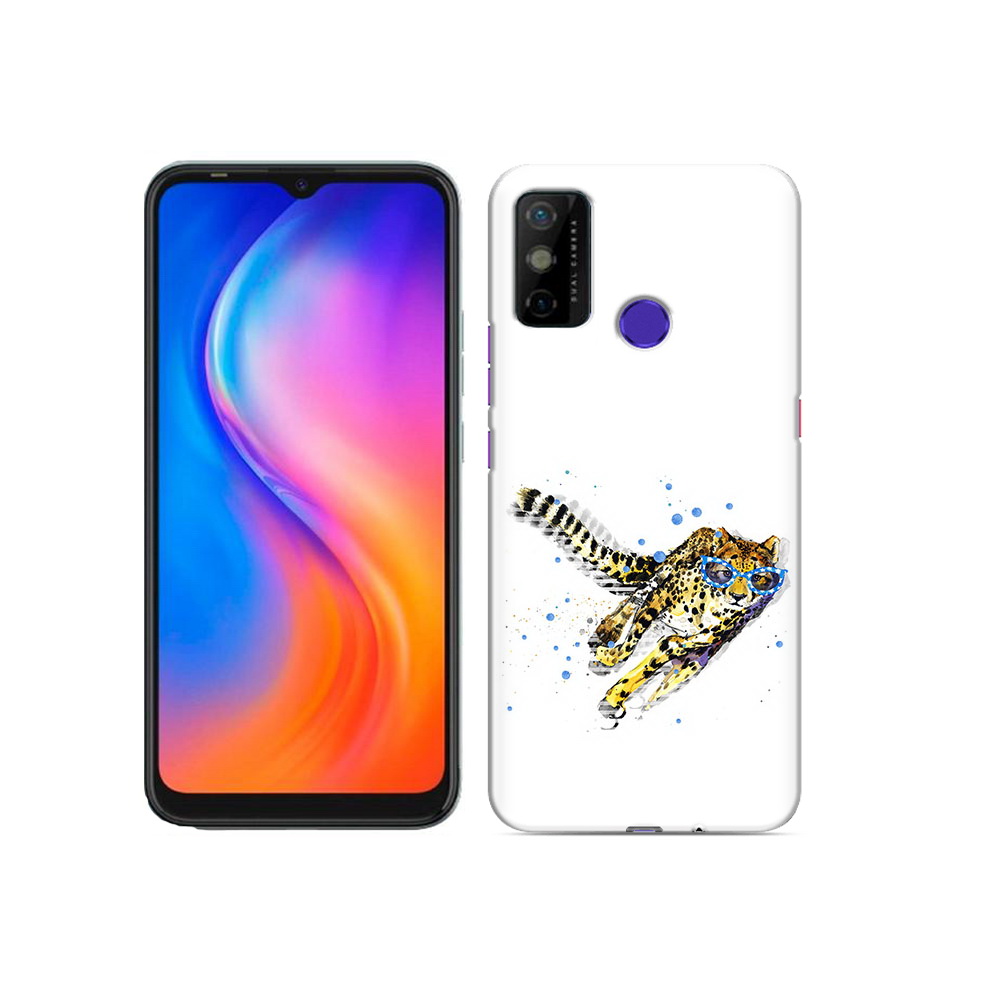 

Чехол MyPads Tocco для Tecno Spark 6 GO гепард в очках, Прозрачный, Tocco
