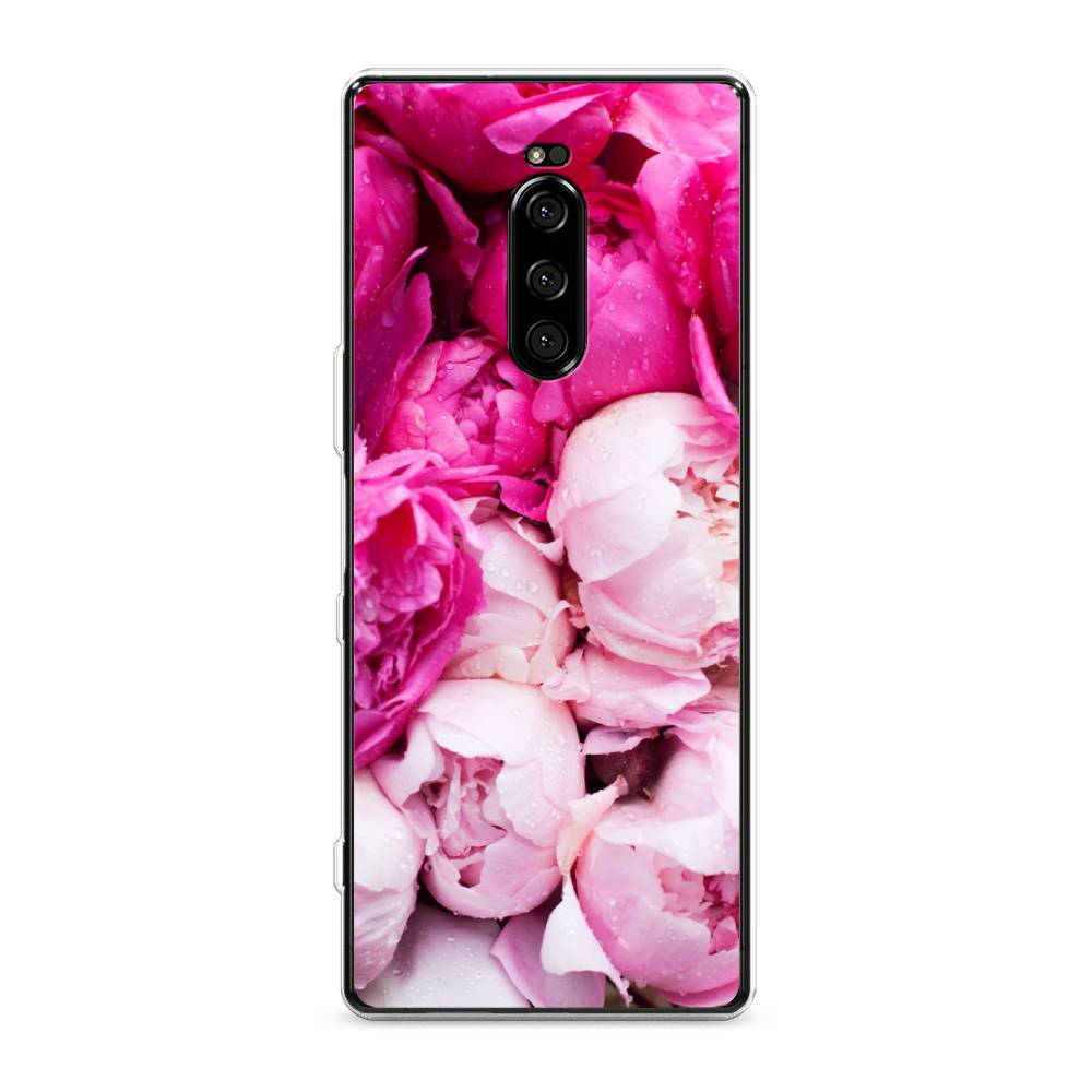 фото Силиконовый чехол "пионы розово-белые" на sony xperia xz4 awog