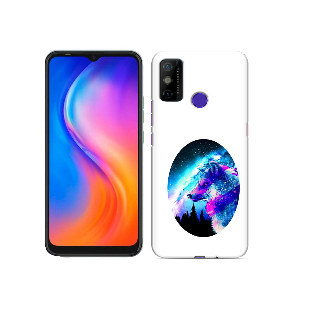 

Чехол MyPads Tocco для Tecno Spark 6 GO голубой волк, Прозрачный, Tocco