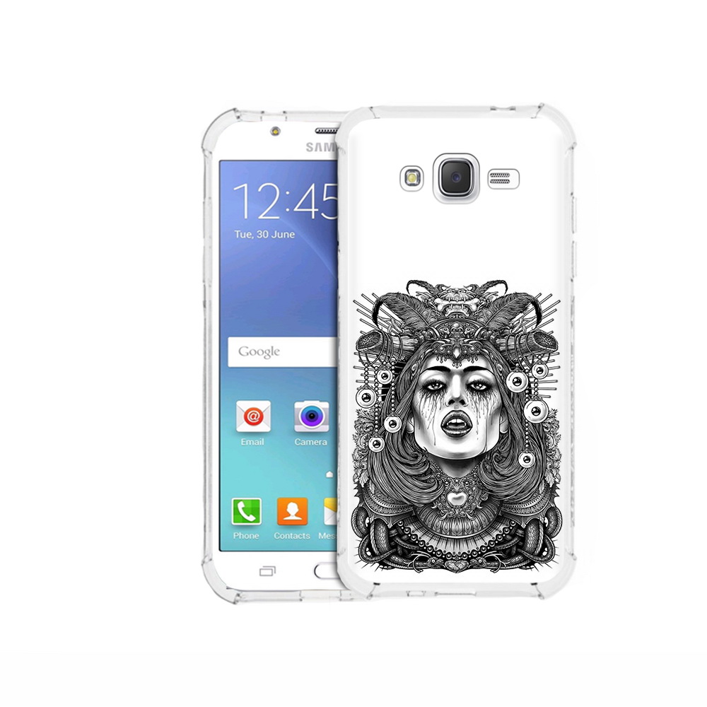 

Чехол MyPads Tocco для Samsung Galaxy J5 (2015) портрет девушки черно белый, Прозрачный, Tocco