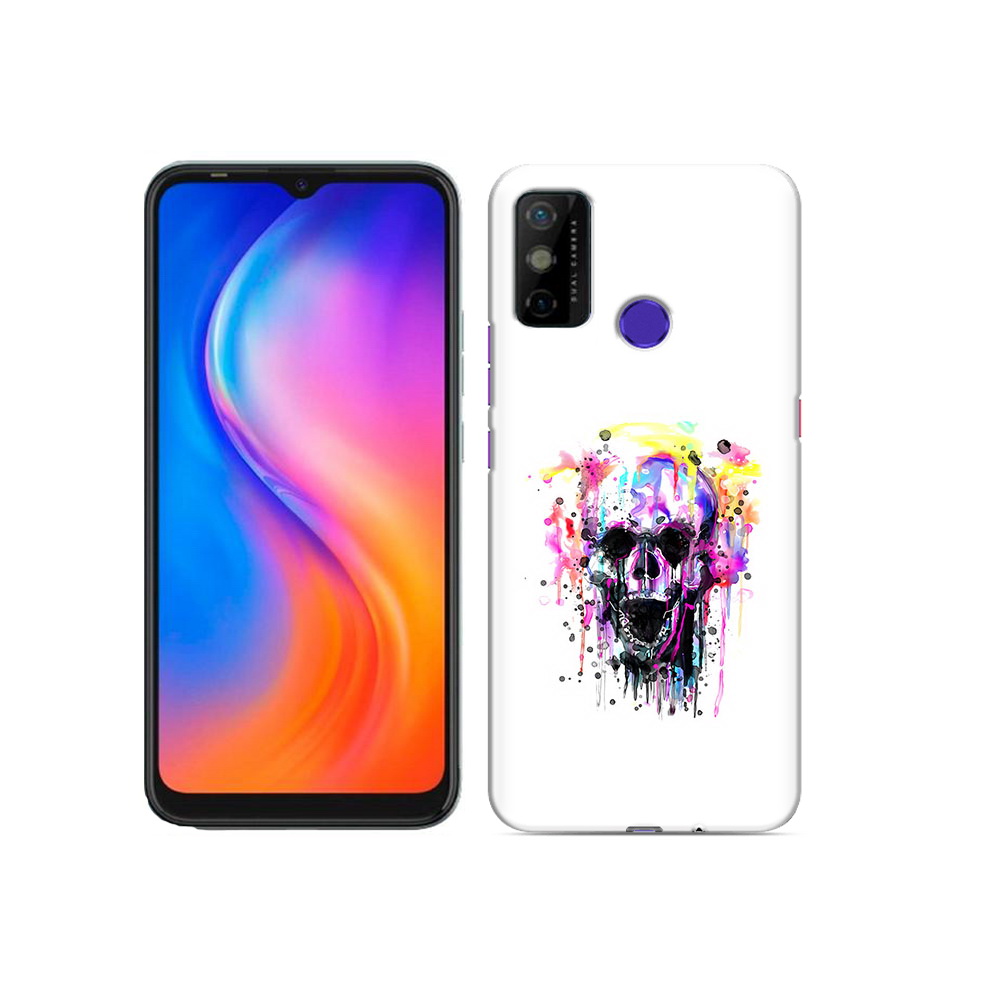 

Чехол MyPads Tocco для Tecno Spark 6 GO граффити череп, Прозрачный, Tocco