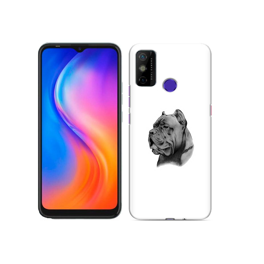 

Чехол MyPads Tocco для Tecno Spark 6 GO грозный бульдог, Прозрачный, Tocco