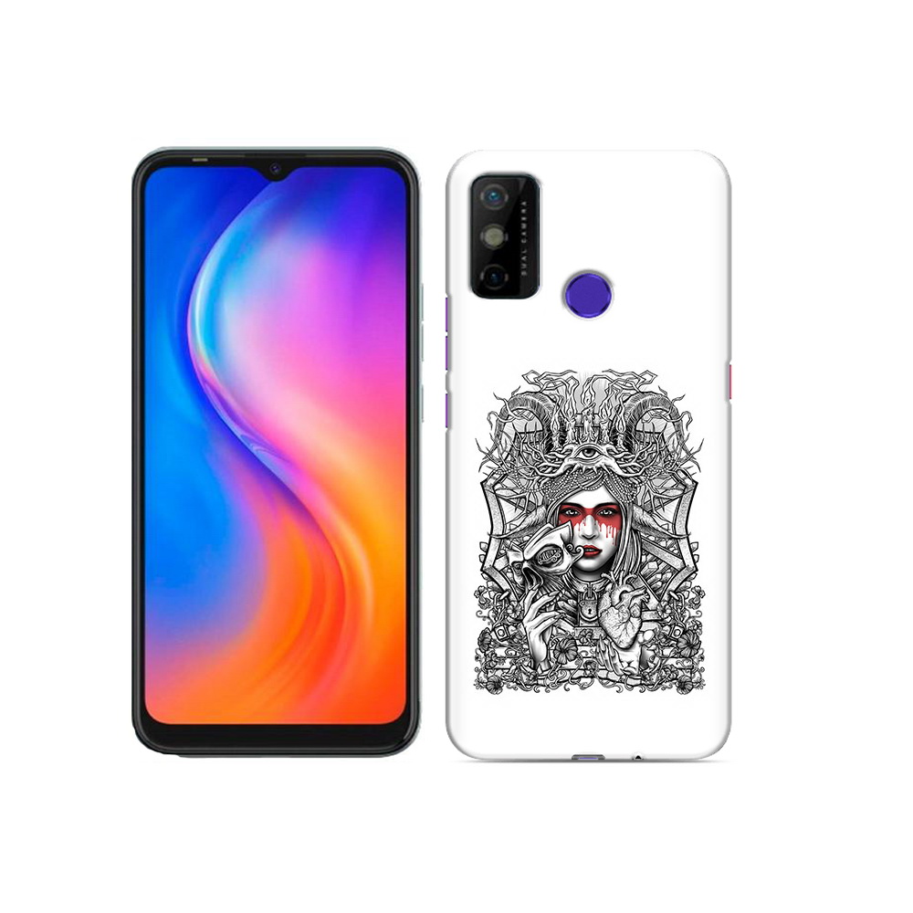 

Чехол MyPads Tocco для Tecno Spark 6 GO грусная девушка, Прозрачный, Tocco