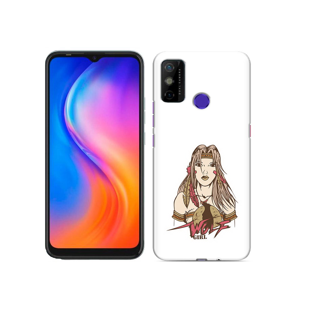 

Чехол MyPads Tocco для Tecno Spark 6 GO девушка волк, Прозрачный, Tocco