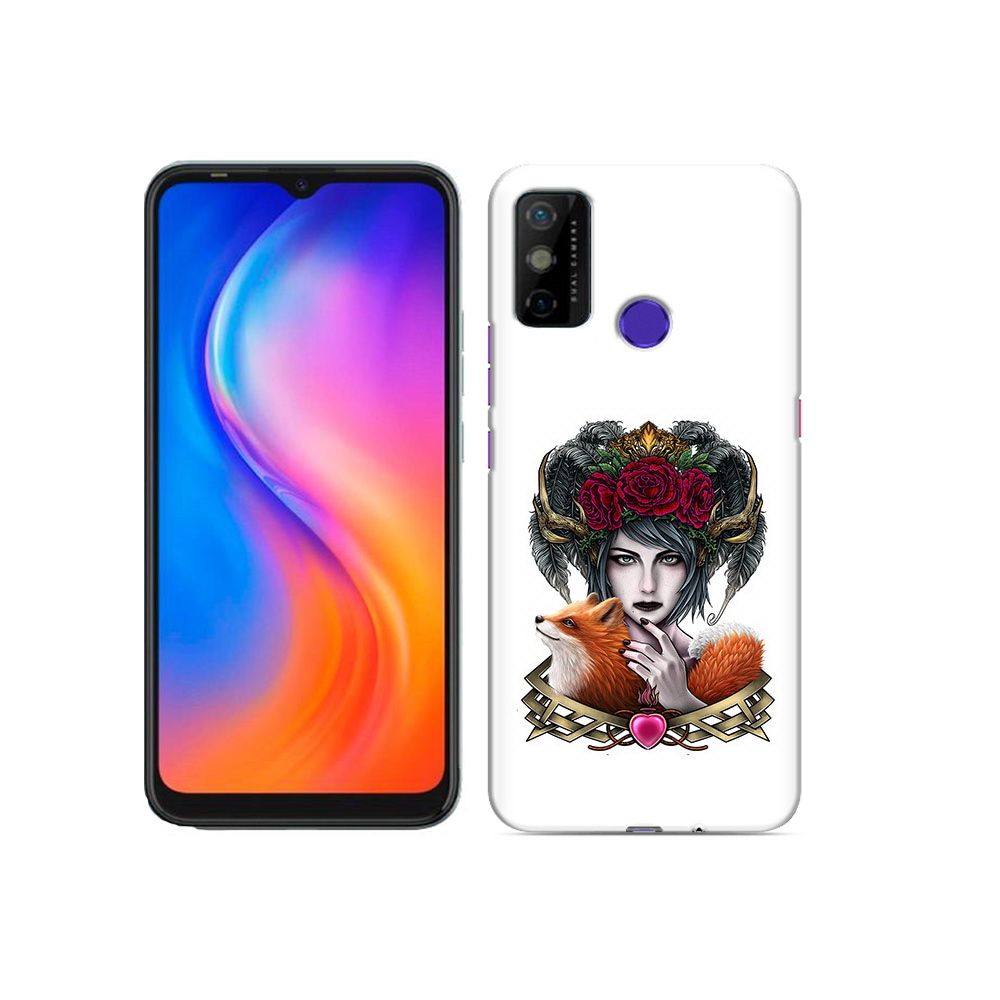 

Чехол MyPads Tocco для Tecno Spark 6 GO девушка с лисой, Прозрачный, Tocco