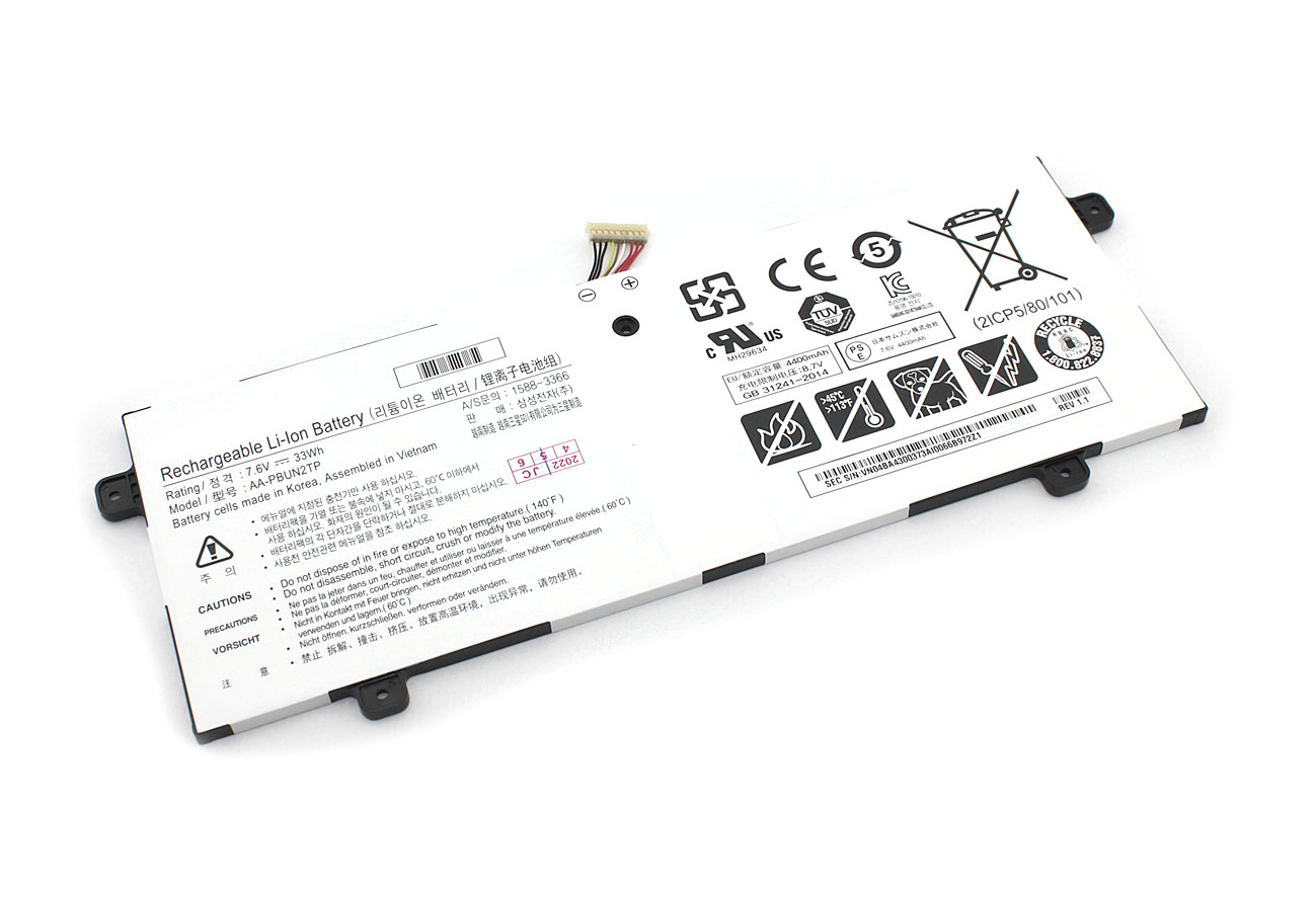 Аккумуляторная батарея для ноутбука Samsung XE500C13 XE501C13 (AA-PBUN2TP) 7.6V 33Wh