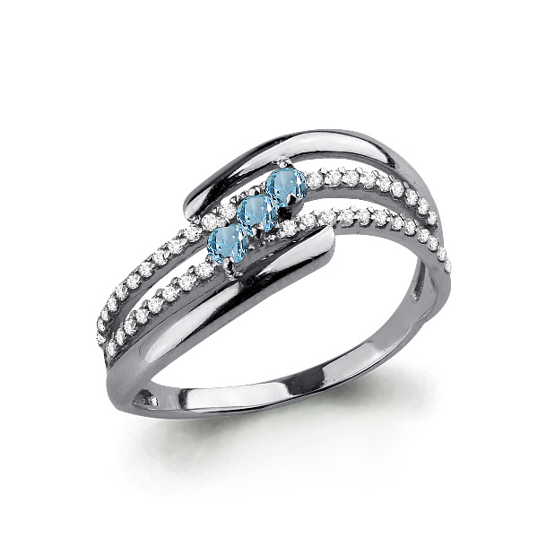 

Кольцо из серебра р.  AQUAMARINE 6573505А_925_р, 6573505А_925_р