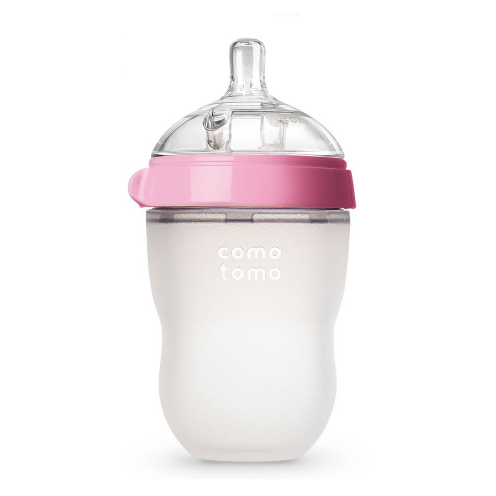 Бутылочка Comotomo антиколиковая 250 мл с рождения розовая