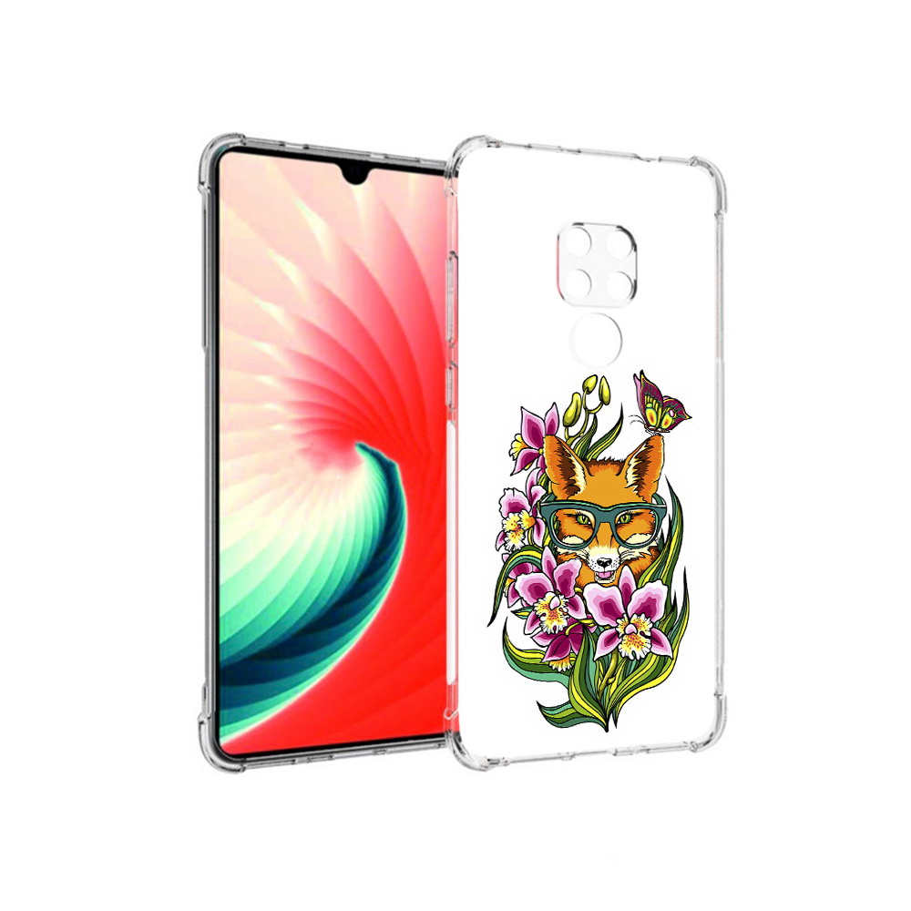 

Чехол MyPads Tocco для Huawei Mate 20 Лиса в цветах, Прозрачный, Tocco