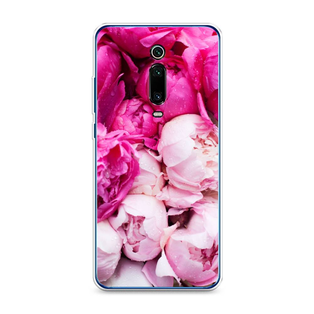 фото Силиконовый чехол "пионы розово-белые" на xiaomi mi 9t awog