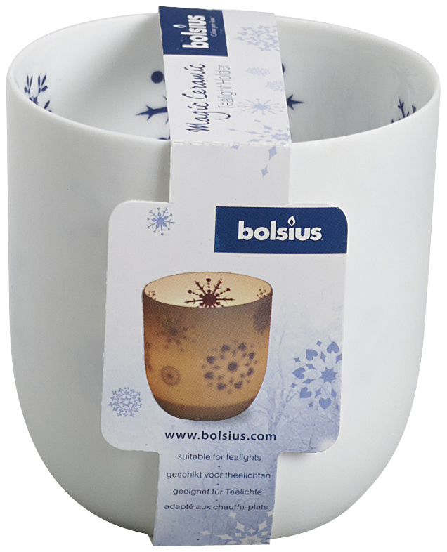 Подсвечник Bolsius белый, для чайных свечей, 75x70