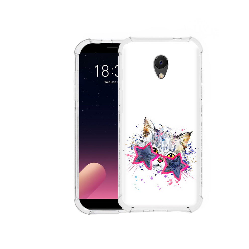 

Чехол MyPads Tocco для Meizu M6S звездные очки, Прозрачный, Tocco