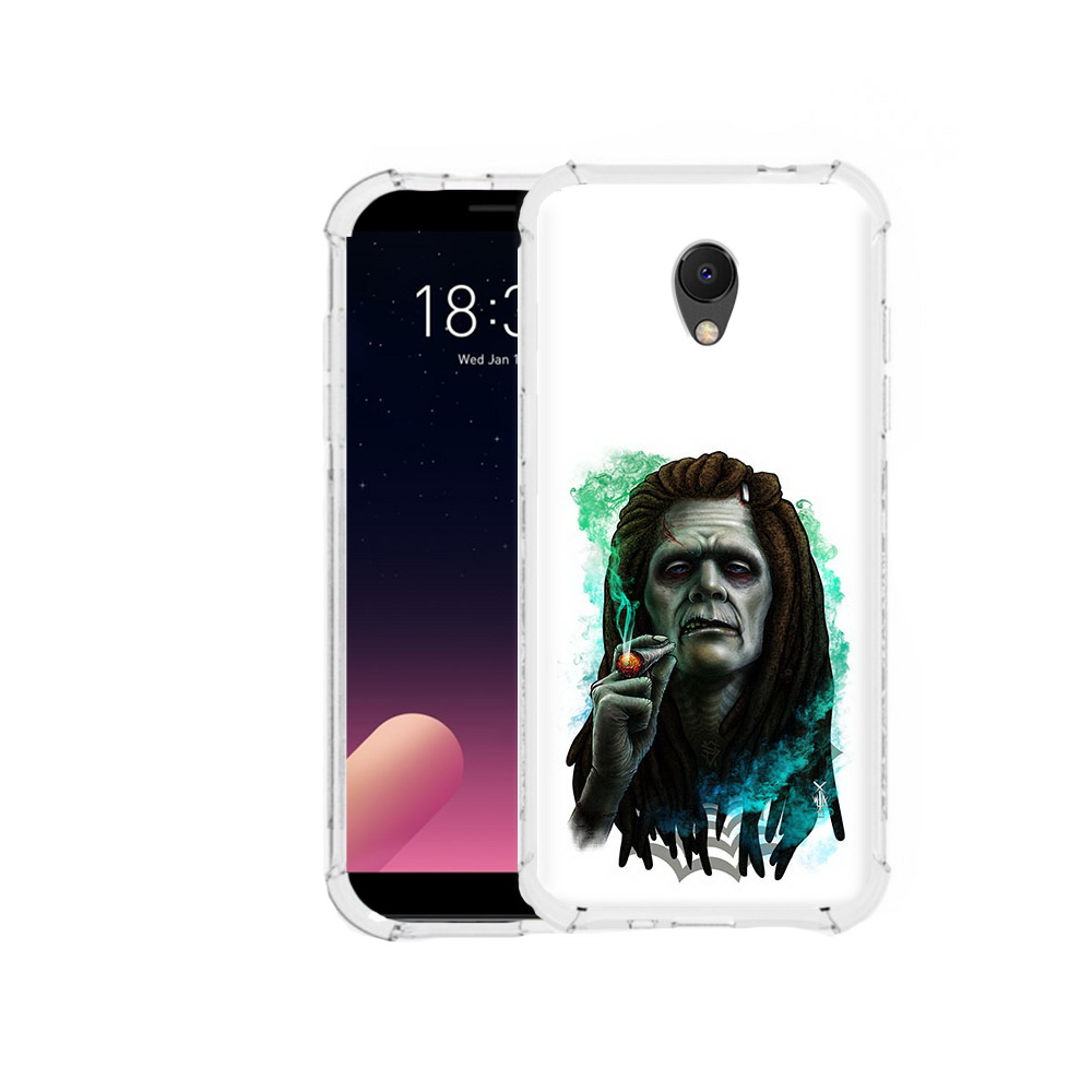 

Чехол MyPads Tocco для Meizu M6S зеленый мужчина с сигаретой, Прозрачный, Tocco