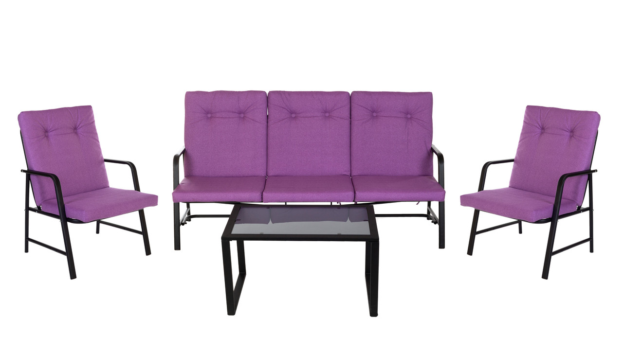 Набор террасной мебели OLSA Глория-2 с1095/128, цвет фиолетовый/черный, 4 предмета