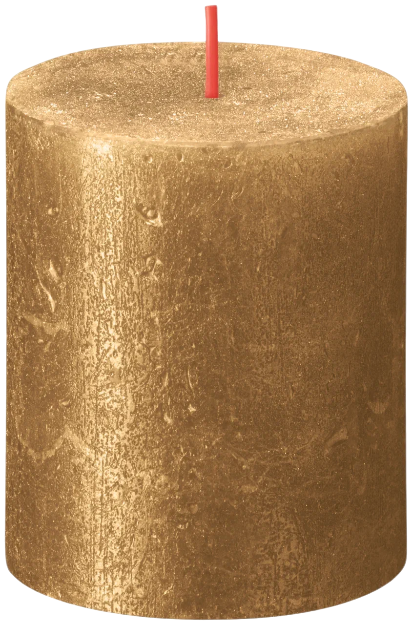 фото Свеча рустик bolsius shimmer золотая, время горения 35 часов, 80x68