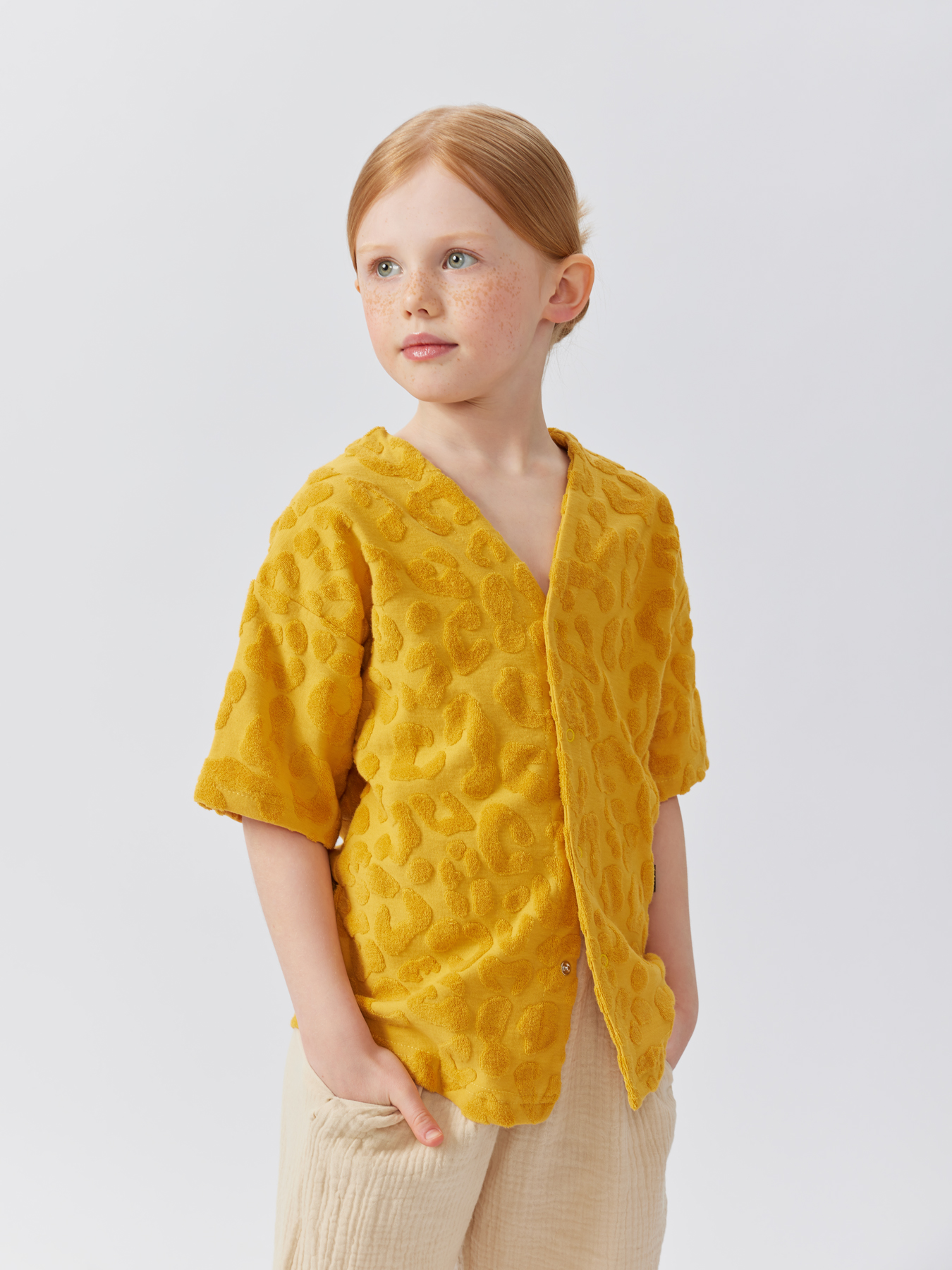 Рубашка детская Happy Baby 88161, mustard, 86