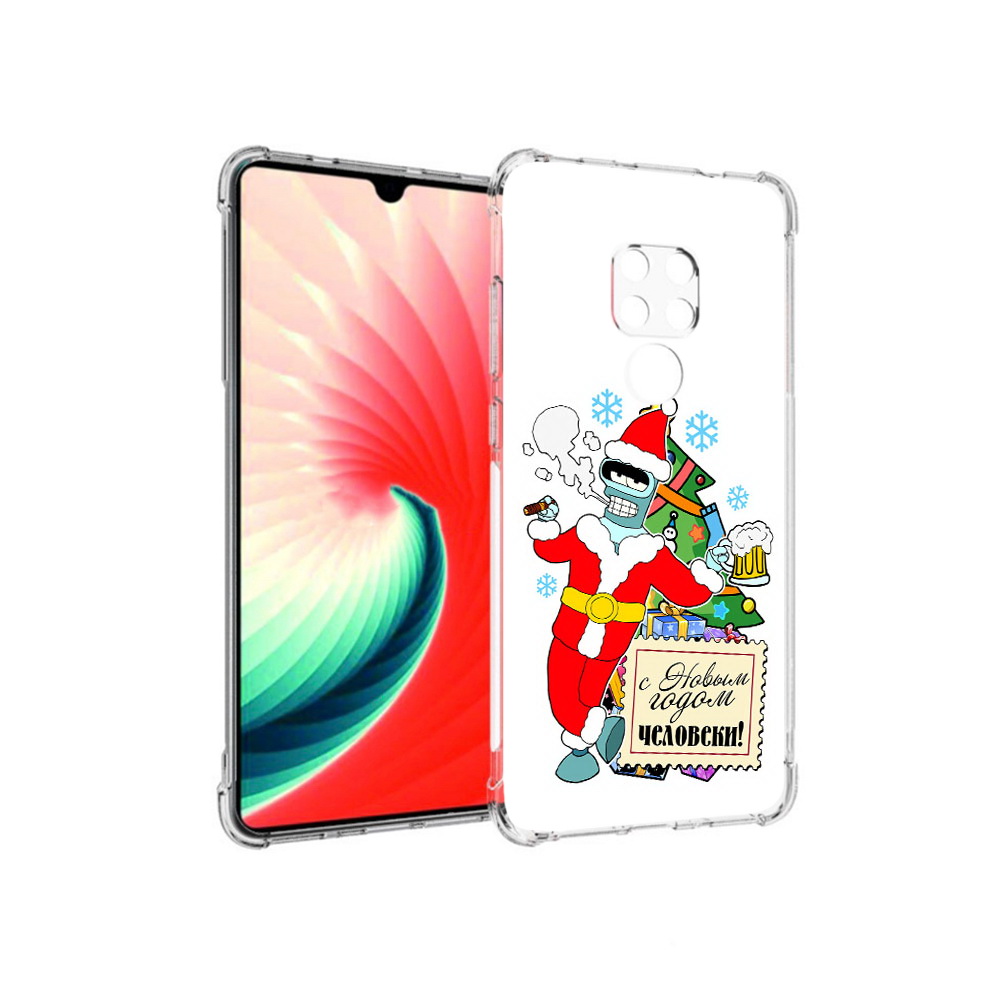 

Чехол MyPads Tocco для Huawei Mate 20 С новым годом человеки, Прозрачный, Tocco