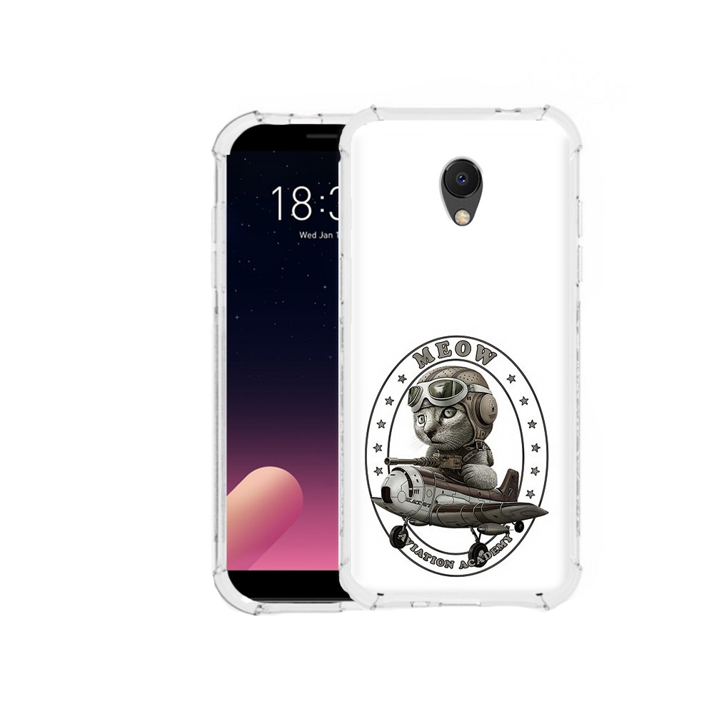 

Чехол MyPads Tocco для Meizu M6S кот в самолете, Прозрачный, Tocco
