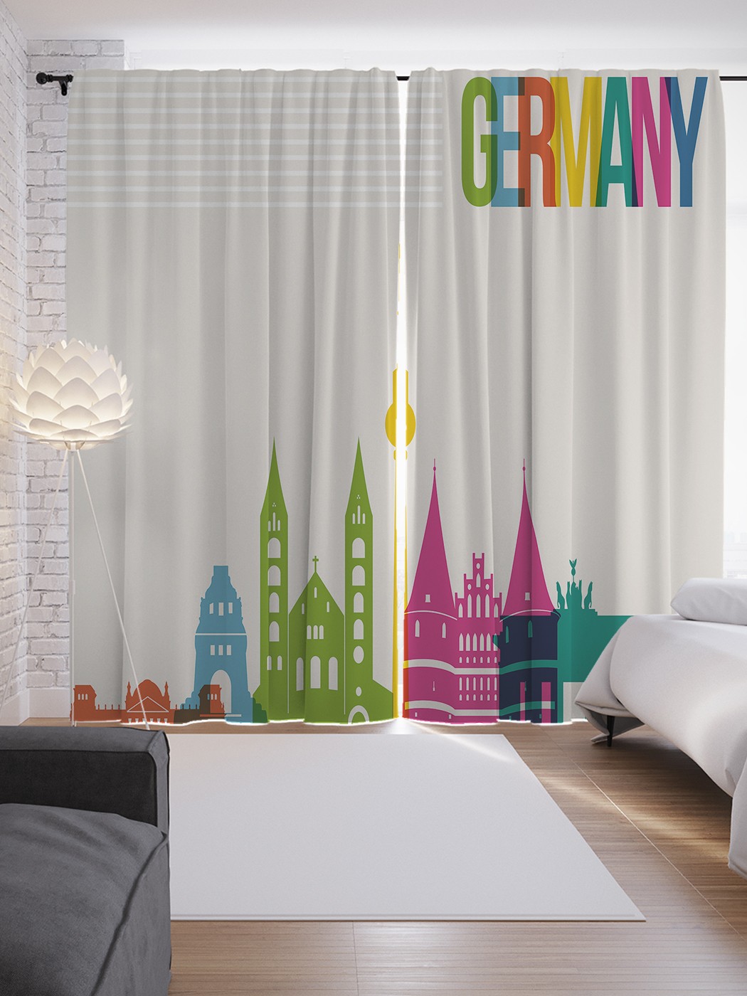 

Шторы с фотопечатью JoyArty "Достопримечательности Германии" из сатена, 290х265 см, Достопримечательности Германии