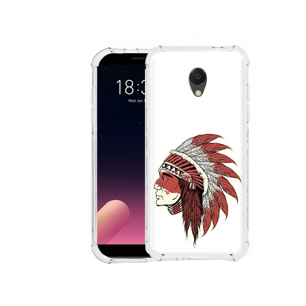 

Чехол MyPads Tocco для Meizu M6S красный индеец, Прозрачный, Tocco