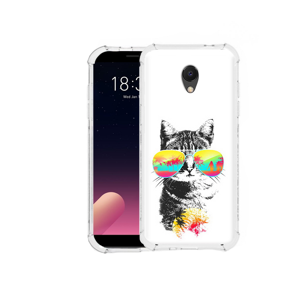 

Чехол MyPads Tocco для Meizu M6S крутой кот, Прозрачный, Tocco