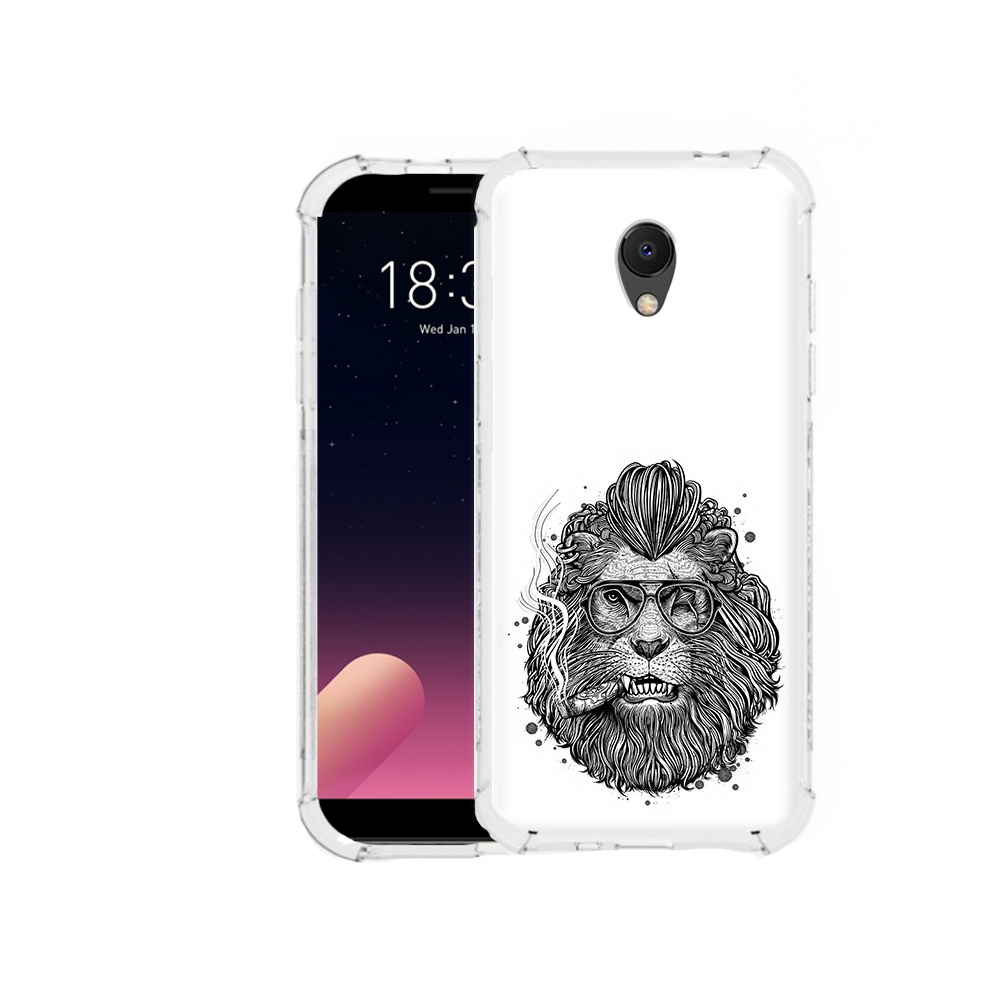 

Чехол MyPads Tocco для Meizu M6S курящий лев, Прозрачный, Tocco