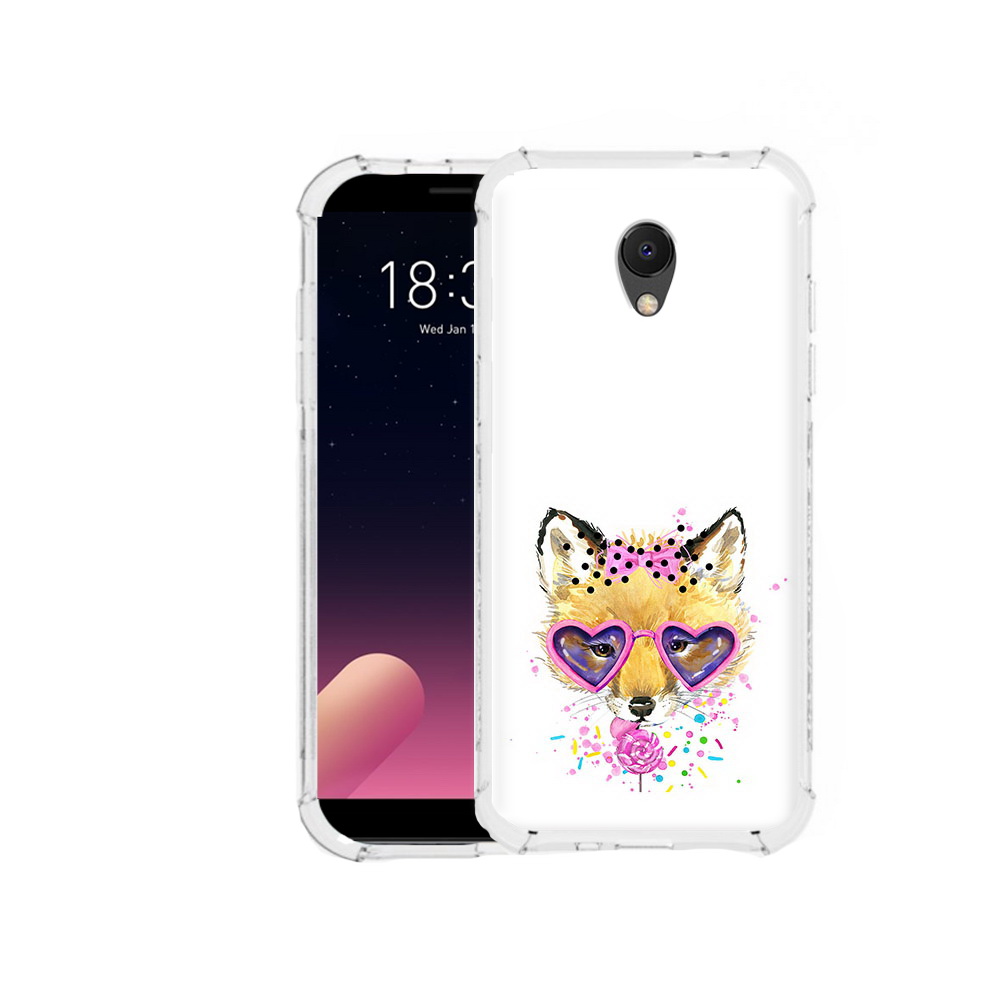 

Чехол MyPads Tocco для Meizu M6S лисенок с бантиком, Прозрачный, Tocco