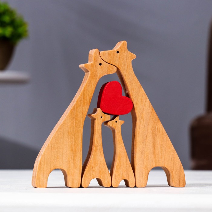 

Сувенир-пазл "Семья жирафов", 4 шт ,14,5х14 см