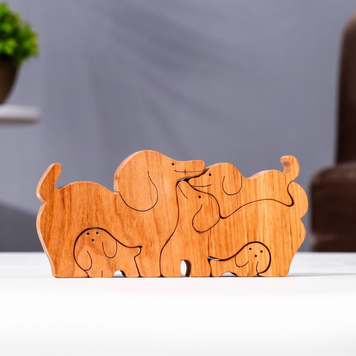 

Сувенир-пазл "Семья собак", 5 шт ,16х8 см