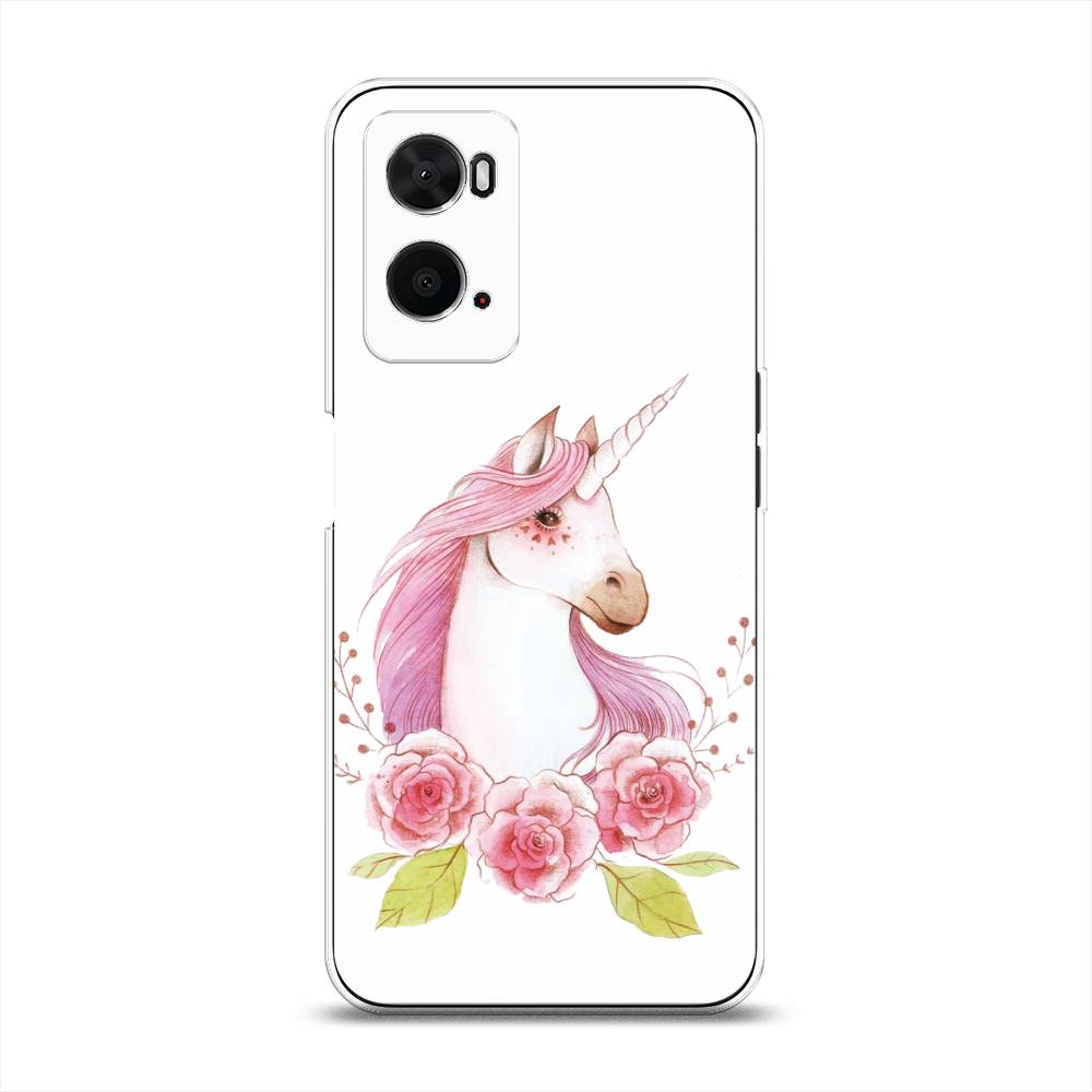 

Чехол для Oppo A36 "Единорог цветы", Белый;розовый;серый, 259950-1