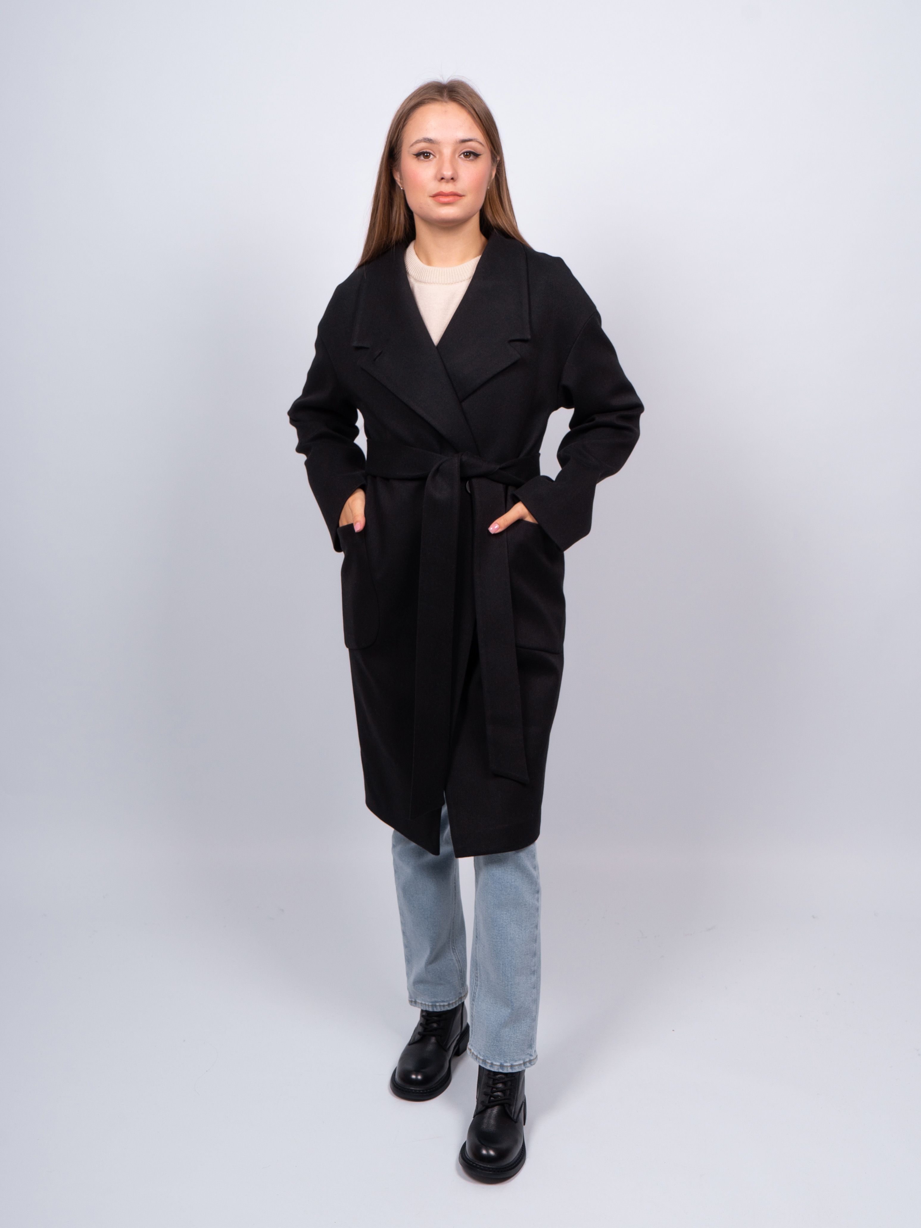 

Пальто женское 365 clothes KR-171-рубчик черное 44 RU, Черный, KR-171-рубчик