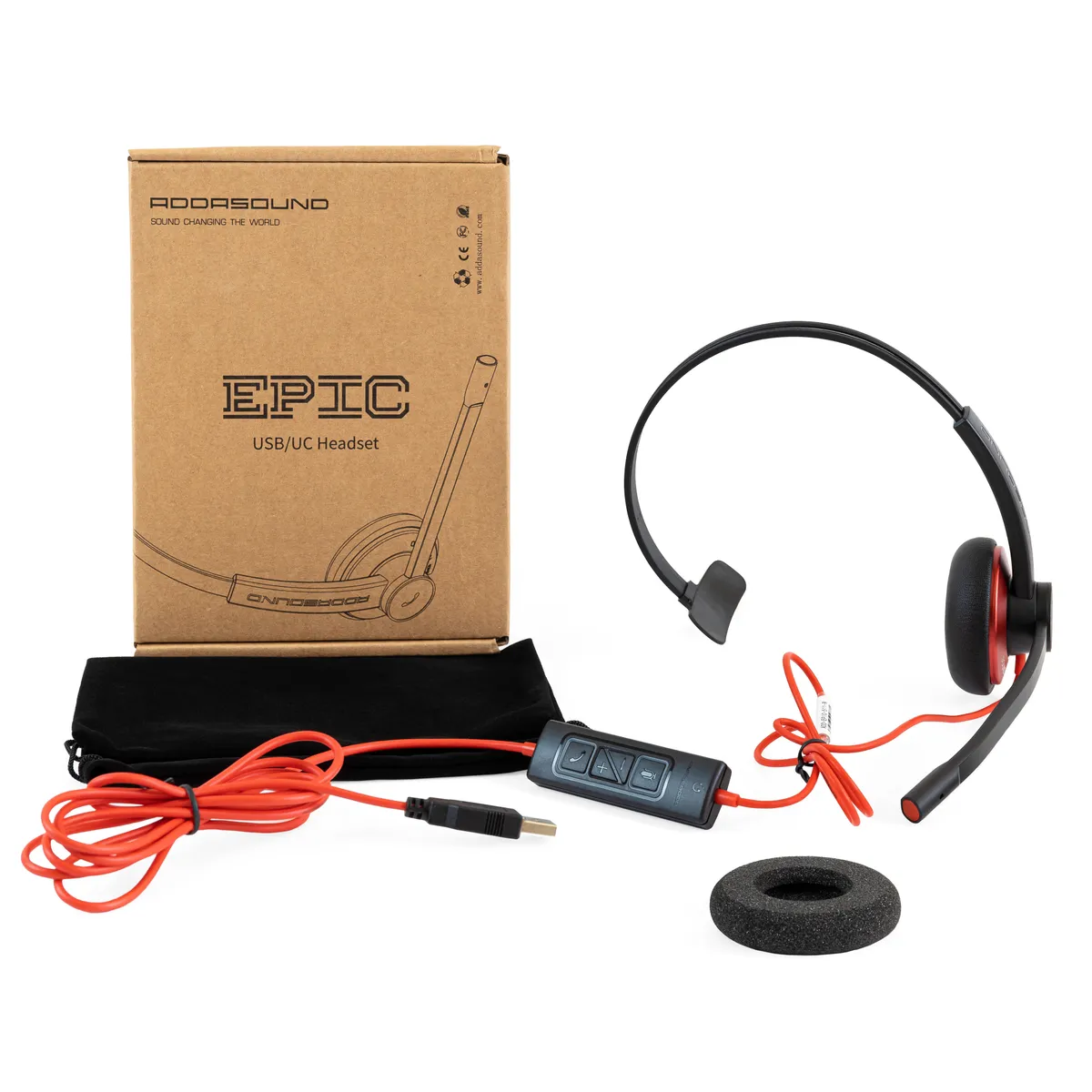 Наушники ADDASOUND ADD-EPIC-511-R красный, черный (ADD-EPIC-511-R)