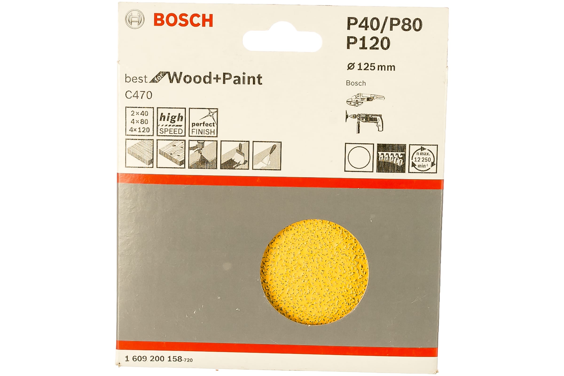 

Шлифлист по дереву для опорной тарелки 10 шт. (125 мм) Bosch 1.609.200.158