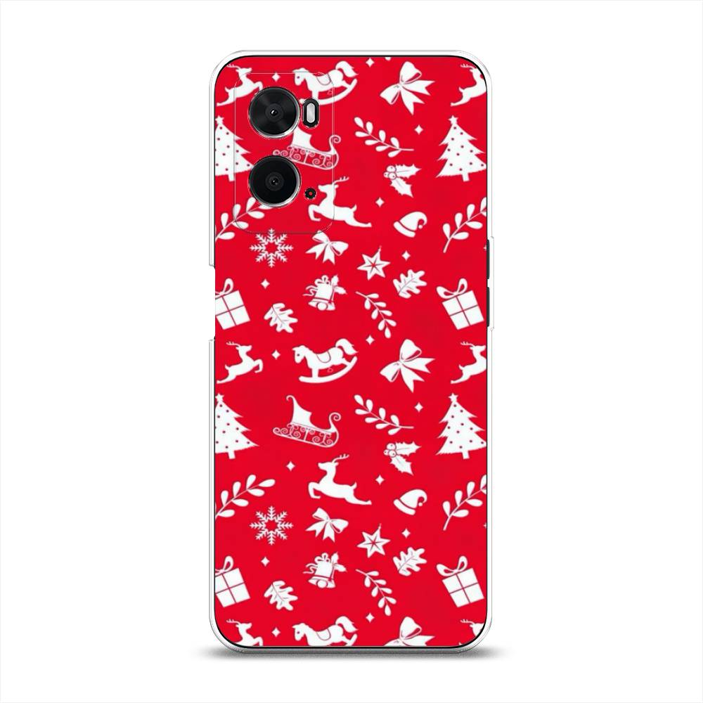 

Чехол для Oppo A36 "Красный новогодний фон", Красный;белый, 259950-5