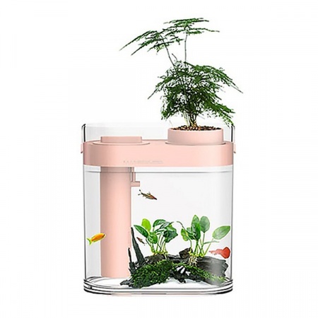 фото Акваферма увлажнитель воздуха xiaomi geometrc lazy fish tank pink (hf-jhygzh001)