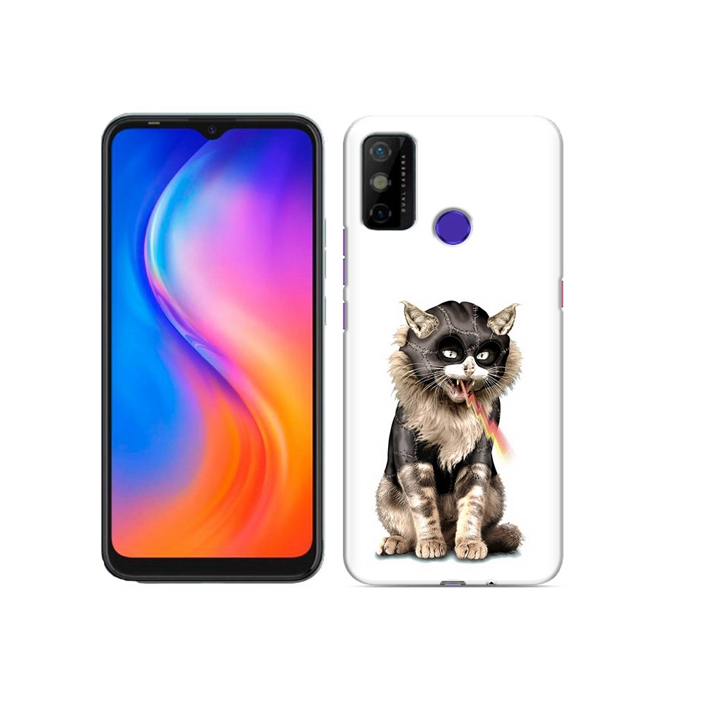 

Чехол MyPads Tocco для Tecno Spark 6 GO дьяволский кот, Прозрачный, Tocco