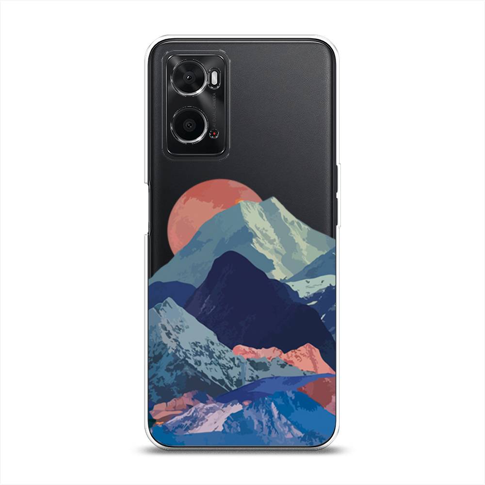 

Чехол на Oppo A36 "Закат в снежных горах", Красный;серый;голубой, 259950-2