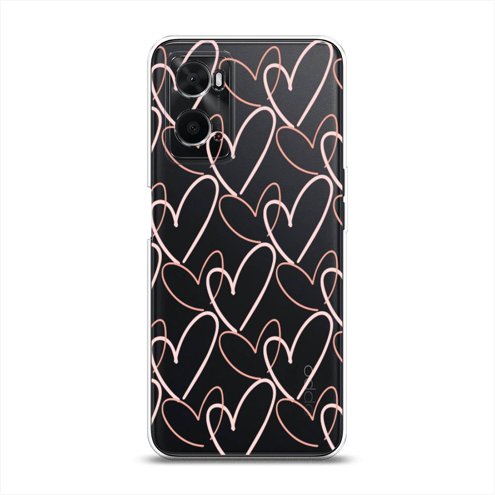 

Чехол на Oppo A36 "Узор из сердечек", Розовый;бежевый, 259950-6